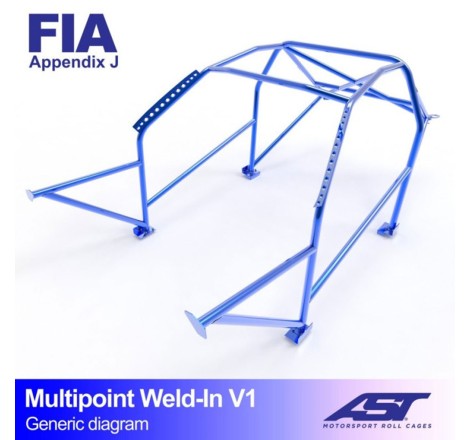 Arceau AST 10 points à souder pour Renault Clio I (toutes versions dont RSI, S, 16S et Williams) 3-Portes Hayon