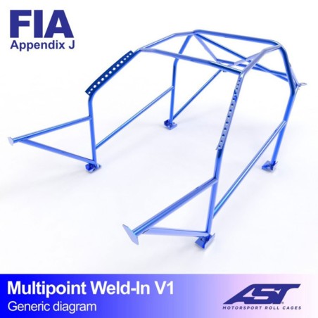 Arceau AST 10 points à souder pour Renault Clio I (toutes versions dont RSI, S, 16S et Williams) 3-Portes Hayon