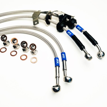 Kit de 4 durites / flexibles de frein AVX Racing pour Alpine A110 II (toutes versions)