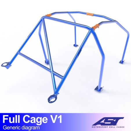 Arceau AST Trackday/Loisir 6 points pour Renault Clio I (toutes versions dont RSI, S, 16S et Williams) 3-Portes Hayon