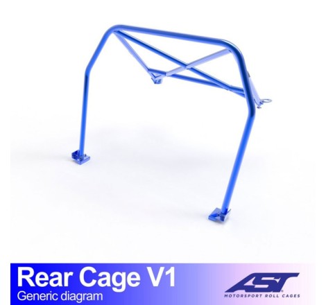 Demi-arceau AST Trackday/Loisir 4 points pour Renault Clio I (toutes versions dont RSI, S, 16S et Williams) 3-Portes Hayon