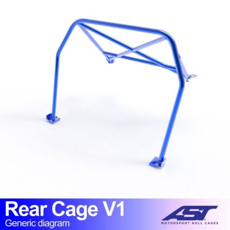 Demi-arceau AST Trackday/Loisir 4 points pour Renault Clio I (toutes versions dont RSI, S, 16S et Williams) 3-Portes Hayon