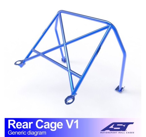 Demi-arceau AST Trackday/Loisir 4 points pour Renault Clio I (toutes versions dont RSI, S, 16S et Williams) 3-Portes Hayon