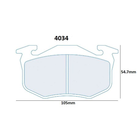 Plaquettes de frein arrière Carbone Lorraine 4034 RC5+/RC6/RC8 pour Renault Clio I 16V / RSI / Williams / Super 5 GT Turbo