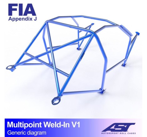 Arceau AST Multipoints 10 points à souder pour Renault Clio 2 (toutes versions dont RS / 16V / V6) 3-Portes Hayon