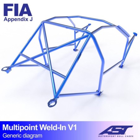 Arceau AST Multipoints 10 points à souder pour Renault Clio 2 (toutes versions dont RS / 16V / V6) 3-Portes Hayon