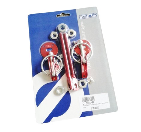 Paire d'attache-capot Dakar SPARCO (en alu rouge)