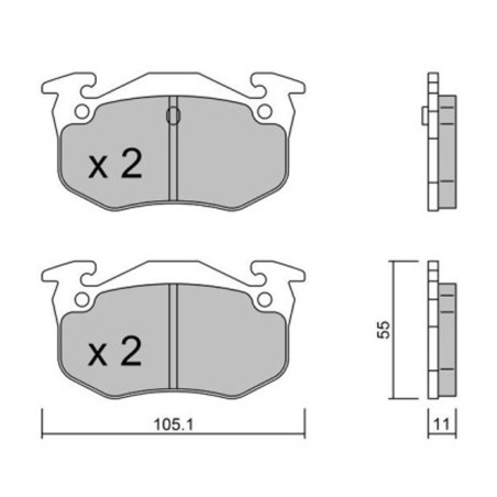 Plaquettes de frein arrière GT2i Club pour Renault Clio 2 RS 2.0 16V (étriers BENDIX)