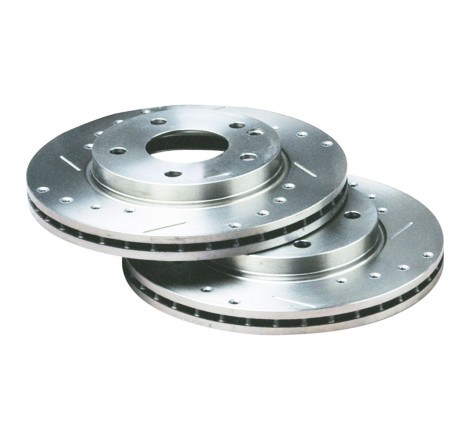 Disques de frein avant BRATEX Groupe A percés rainurés pour Renault Clio 2 RS 2.0 16V