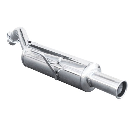 Silencieux arrière d'échappement 54mm/1x75 INOXCAR Stylé Rétro pour Renault Clio 2 RS 2.0 16V (Phase 2 172ch / 2002-2003)