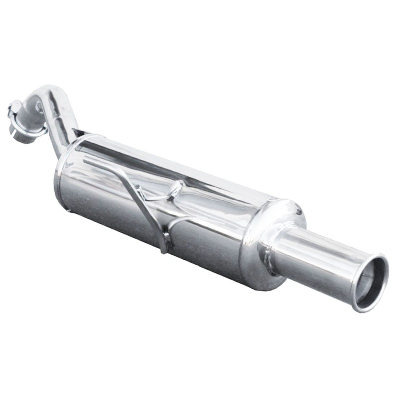Silencieux arrière d'échappement 54mm/1x75 INOXCAR Stylé Rétro pour Renault Clio 2 RS 2.0 16V (Phase 2 172ch / 2002-2003)