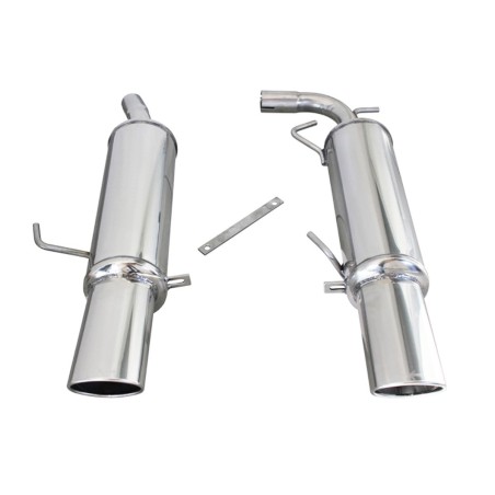 Silencieux arrière central d'échappement 2X120X80 INOXCAR pour Renault Clio 2 RS 2.0 16V (Phase 3 182ch / 2004-2005)