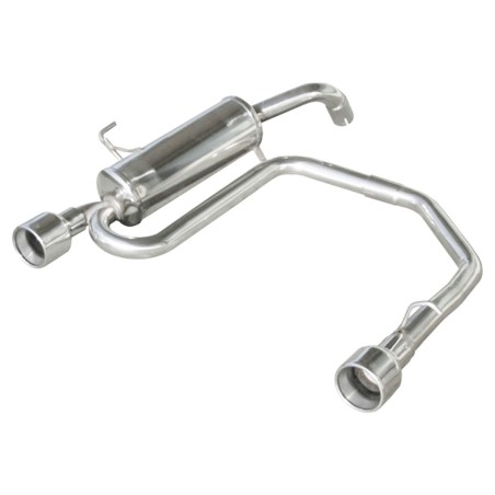 Silencieux arrière d'échappement droit+gauche 54mm/1x102 INOXCAR pour Renault Clio 2 RS 2.0 16V (Phase 1 172ch / 2000-2001)
