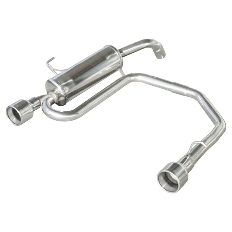 Silencieux arrière d'échappement droit+gauche 54mm/1x102 INOXCAR pour Renault Clio 2 RS 2.0 16V (Phase 2 172ch / 2002-2003)
