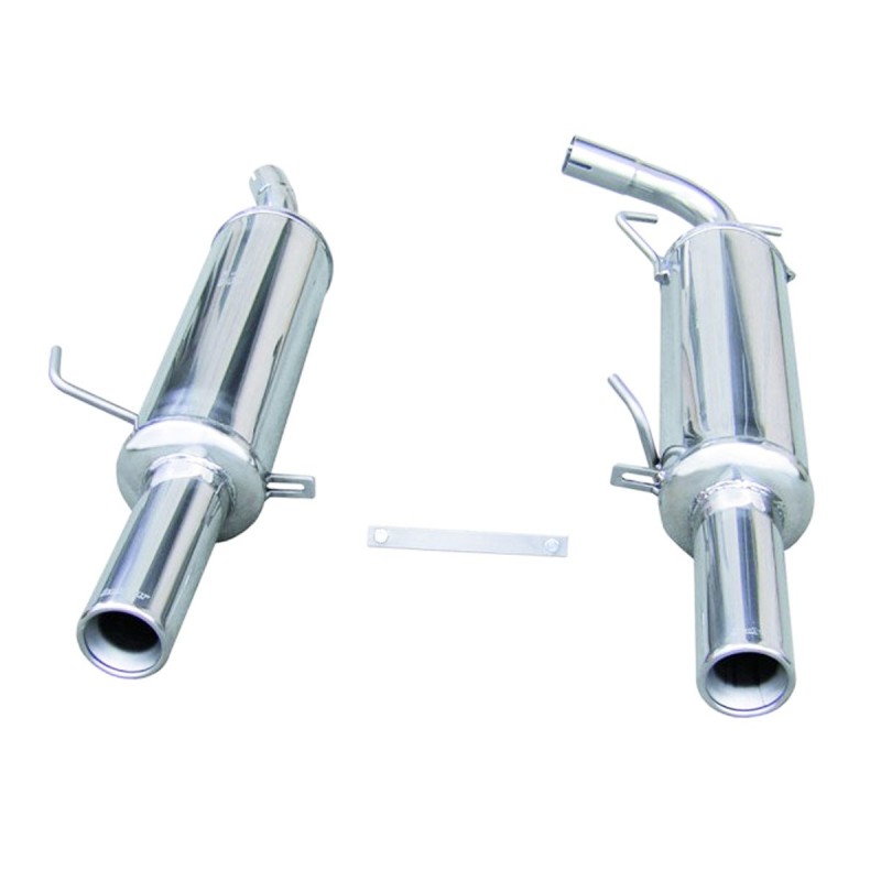 Silencieux arrière d'échappement 2x80mm INOXCAR pour Renault Clio 2 RS 2.0 16V (Phase 3 182ch / 2004-2005)