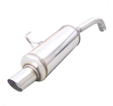 Silencieux / Terminal d'échappement RALLYE 1x90mm INOXCAR pour Renault Clio 2 RS 2.0 16V (Phase 2 172ch / 2002-2003)