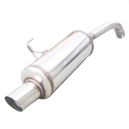 Silencieux / Terminal d'échappement RALLYE 1x90mm INOXCAR pour Renault Clio 2 RS 2.0 16V (Phase 2 172ch / 2002-2003)