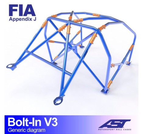 Arceau AST 6 points à boulonner pour Renault Clio 3 (toutes versions dont RS) 3-Portes Hayon