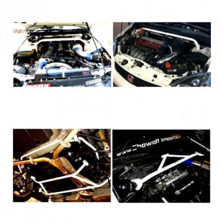 Barre anti-rapprochement supérieure avant 2 points ULTRA RACING pour Renault Clio 3 (toutes versions dont RS)