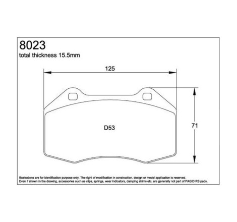 Plaquettes de frein Avant PAGID RACING RST3 8023 pour Renault Clio 3 RS CUP