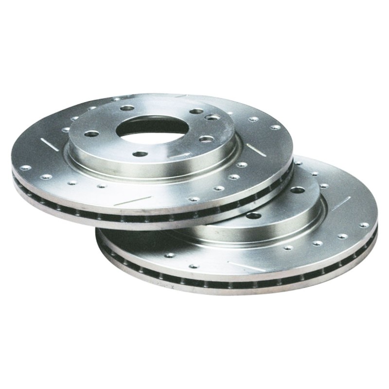 Disques de frein arrière Bratex Groupe A percés rainurés avec roulement pour Renault Clio 3 RS 2.0 16V / Megane 2 RS