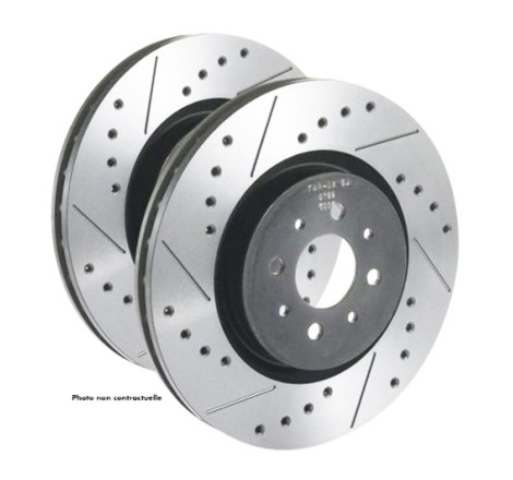 Disques de frein arrière TAROX finition SJ percés/rainurés Renault Clio 3 RS (sauf 197cv) / Megane 2 RS & CC (sauf F1 Team R26)