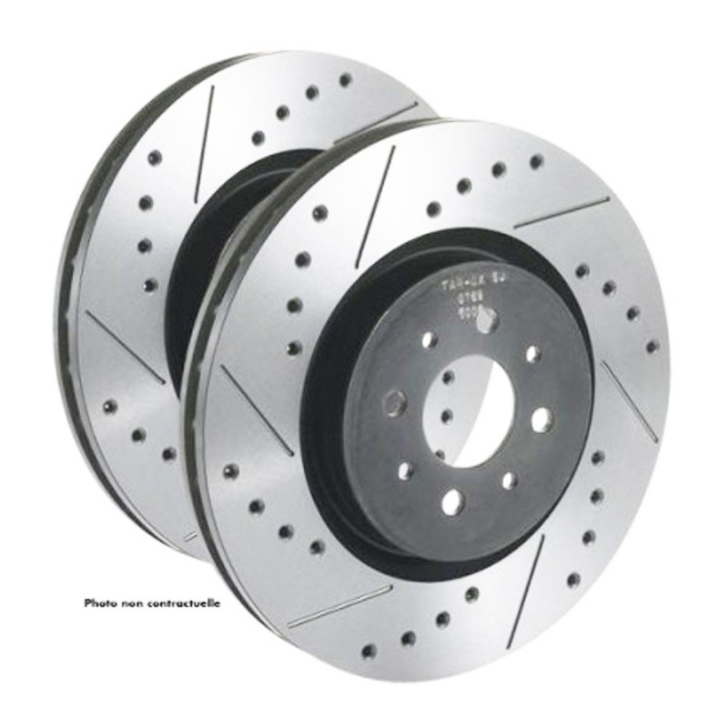 Disques de frein arrière TAROX finition SJ percés/rainurés Renault Clio 3 RS (sauf 197cv) / Megane 2 RS & CC (sauf F1 Team R26)