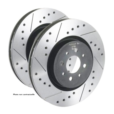 Disques de frein arrière TAROX finition SJ percés/rainurés Renault Clio 3 RS (sauf 197cv) / Megane 2 RS & CC (sauf F1 Team R26)