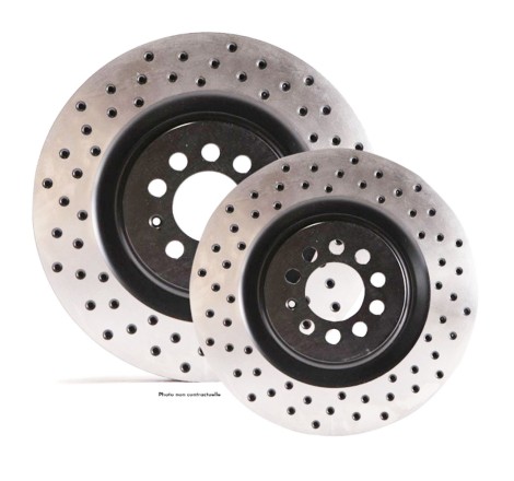 Disques de frein avant ventilés TAROX finition D95 percés pour Renault Clio 3 RS 2.0 16V / Megane 2 RS 16V Turbo