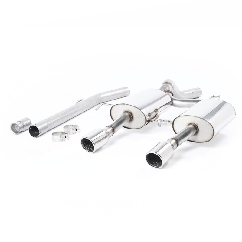 Système d'échappement Cat-Back (non résonné) MILLTEK pour Renault Clio 2 RS 2.0 16V 182cv (avec doubles sorties polies)