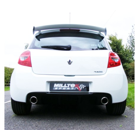 Système d'échappement Cat-Back avec silencieux MILLTEK pour Renault Clio 3 RS 2.0 16V 200cv / CUP (embouts d'origine)