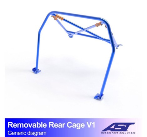 Demi-arceau arrière AST Trackday/Loisir 4 points pour Renault Clio 4 (toutes versions dont RS) 5-Portes Hayon
