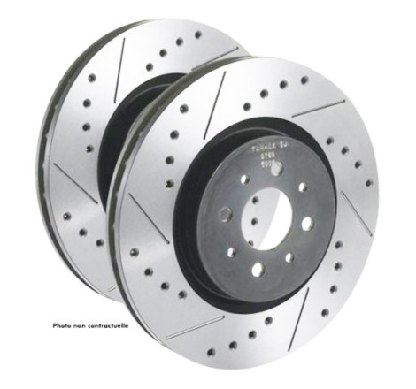 Disques de frein avant pleins TAROX finition SJ percés et rainurés pour Peugeot 308 I GTi (2008-2013)