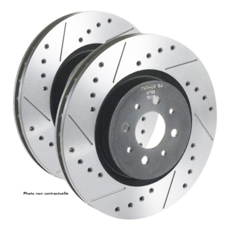 Disques de frein avant pleins TAROX finition SJ percés et rainurés pour Peugeot 308 I GTi (2008-2013)