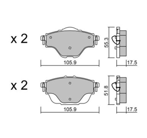 Plaquettes de frein arrière GT2i Club pour Peugeot 308 II GTi / 508 PSE