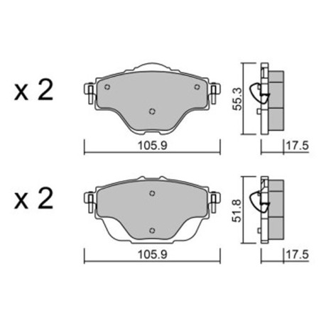 Plaquettes de frein arrière GT2i Club pour Peugeot 308 II GTi / 508 PSE