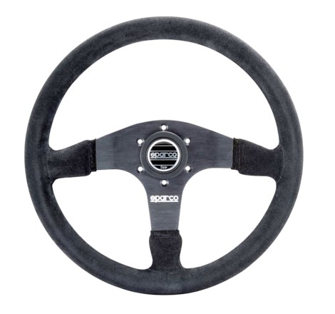 Volant SPARCO R375 en peau retournée noir pour Peugeot 208 GTi