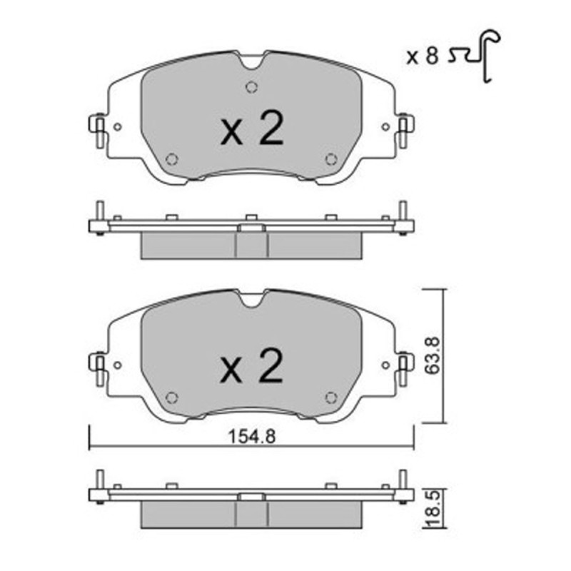 Plaquettes de frein avant GT2i Club pour Peugeot 208 GTi 200cv
