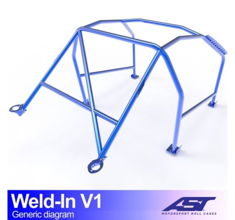 Arceau AST 8 points à souder pour Peugeot 206 (tous modèles dont GTi RC S16 CC et XS) 3-Portes Hayon