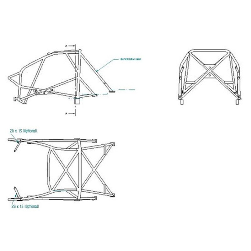 Arceau de sécurité SPARCO pour Peugeot 206 (toutes versions dont GTi, RS, S16, CC et XS)