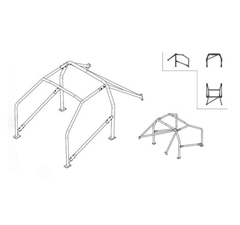 Arceau de sécurité FIA-J SPARCO pour Peugeot 206 (toutes versions dont GTi, RS, S16, CC et XS)