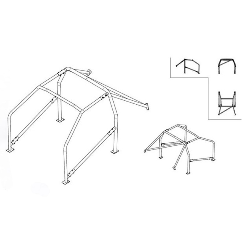 Arceau de sécurité FIA-J SPARCO pour Peugeot 206 (toutes versions dont GTi, RS, S16, CC et XS)