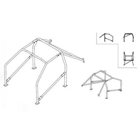 Arceau de sécurité FIA-J SPARCO pour Peugeot 206 (toutes versions dont GTi, RS, S16, CC et XS)