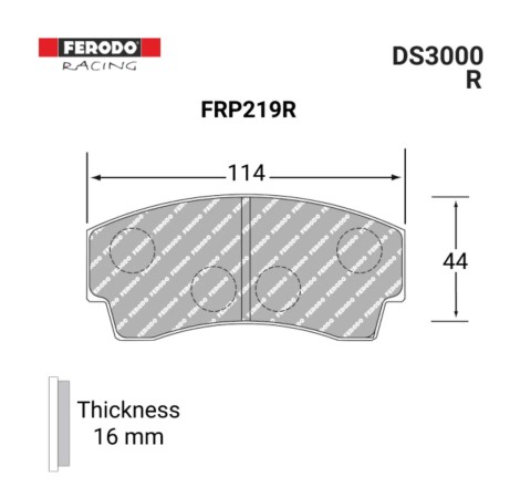 Plaquettes de frein avant FERODO DS3000 FRP219R pour Peugeot 206 XS / RC / GTi 180