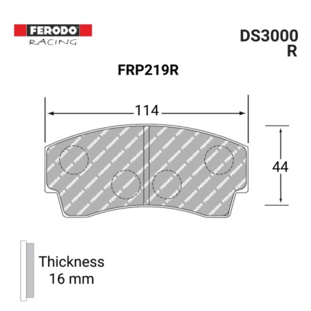 Plaquettes de frein avant FERODO DS3000 FRP219R pour Peugeot 206 XS / RC / GTi 180