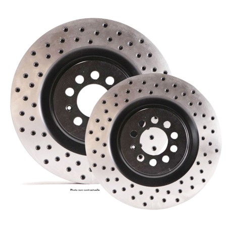 Disques de frein arrière pleins TAROX finition D95 percés pour Peugeot 206 S16 / RC / GTi