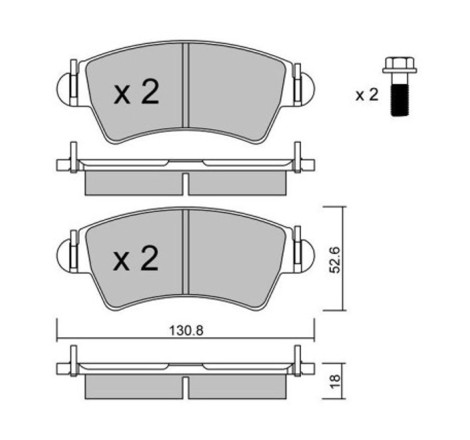 Plaquettes de frein avant GT2i Club pour Peugeot 206 S16 GTi / CC (étriers BOSCH)