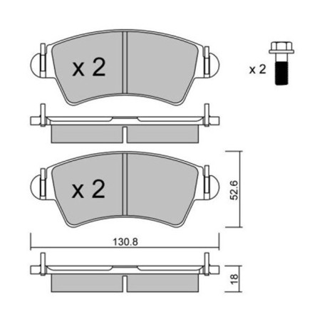 Plaquettes de frein avant GT2i Club pour Peugeot 206 S16 GTi / CC (étriers BOSCH)