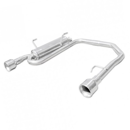 Silencieux / Terminal d'échappement duplex (sorties rondes 102mm) INOXCAR pour Peugeot 206 S16 GTi 136cv (1999-2004)