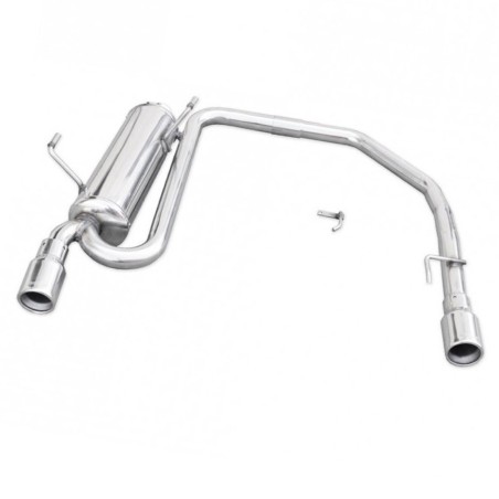 Silencieux / Terminal d'échappement duplex (sorties rondes 80mm) INOXCAR pour Peugeot 206 S16 GTi 136cv (1999-2004)